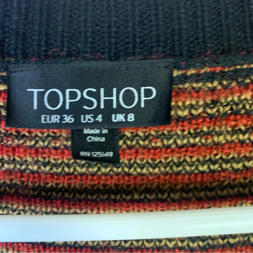 TopShop Multi Color Open Front Cardigan Size 4 - Picture 3 of 5